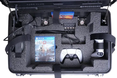 Vista 3 de Case Club Playstation 5 Pro Portable Gaming Station with Built-in 24" 1080p Monitor, Cooling Fans. Fits PS5 (Disc or Digital), Controllers, &