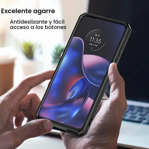 Vista 6 de Funda resistente para Motorola Edge 2022, Moto Edge 2022 con protector de pantalla, cubierta a prueba de caídas de grado militar, carcasa protectora