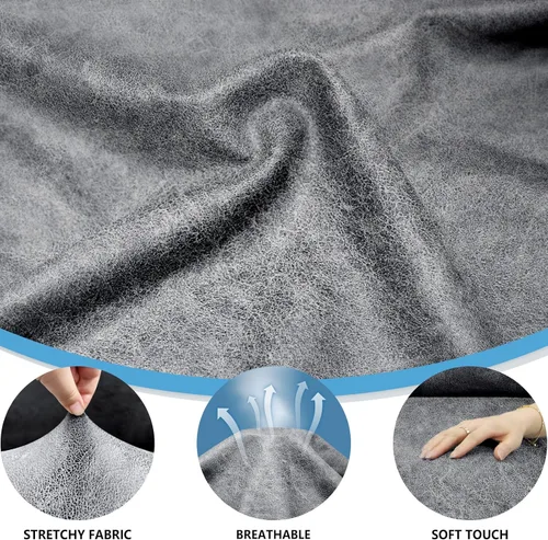 Vista 39 de Fundas para Sillón de 2 Piezas con Cojín en T, Fundas de Aspecto de Cuero para Sofá, Fundas para Sillas, Protector de Muebles Elástico, Funda