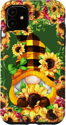 Vista 8 de iPhone 16 Unique Summer Gnome For Hippie With Cute Sunflower Gnomie Case