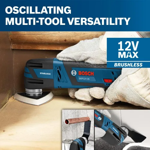 Vista 10 de Bosch GOP12V-28N 12 V máx EC Herramienta oscilante sin cepillo Starlock® (Herramienta desnuda)