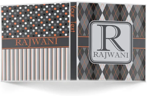 Vista 2 de Carpeta personalizada de 3 anillas moderna y elegante con rombos - 1 pulgada