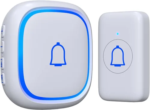 Vista 10 de Kits de timbre inalámbrico con 2 receptores IP66, impermeable, 1000 pies, para profesores de aula, con 66 tonos de llamada, 7 niveles de volumen
