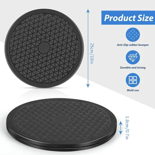 Vista 2 de Lazy Susan - Juego de 2 soportes giratorios giratorios de 10 pulgadas con rodamientos de bolas de acero para monitores de pantalla plana