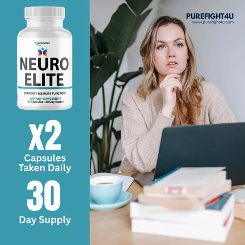 Vista 4 de Fórmula cognitiva Neuro Elite, suplemento cerebral para memoria y concentración, apoya el rendimiento cognitivo, suplemento de fórmula natural