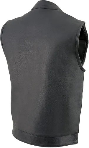 Vista 9 de Milwaukee Leather MLM3514 - Chaleco de cuero para hombre "Cool-Tec" estilo club