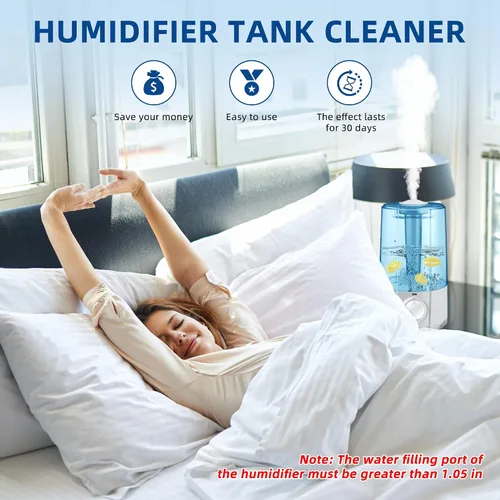 Vista 5 de AMI PARTS Humidificador universal limpiador de peces para todos los humidificadores y peceras, purifica el agua, suaviza el agua dura, evita