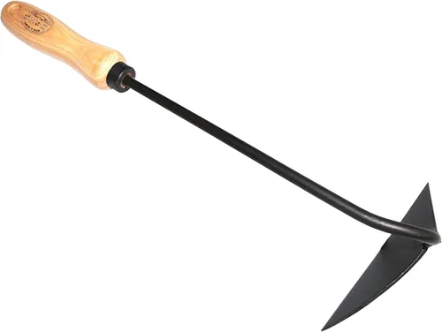 Vista 4 de Dewit Azada de mano holandesa - Mano derecha Azada de jardín de acero de boro forjado a mano de 18 ″ de longitud total con mango de madera