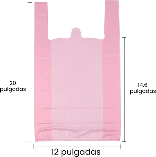Vista 3 de LazyMe Bolsas de plástico para camisetas, bolsas de plástico para negocio, 12 x 20 pulgadas, bolsas de compras de plástico con asas