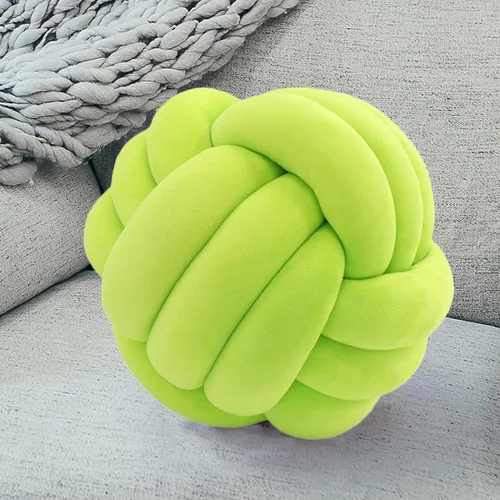 Vista 9 de Almohada de nudo, almohada redonda de nudo suave, cojín decorativo hecho a mano para automóvil, cama, sofá, sillones, sala de estar, decoración