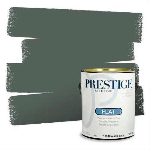 Vista 226 de Prestige Paints - Pintura exterior e imprimación en uno, 1 galón, plano, compatibilidad comparable con el color menta «Whipped Mint» de Behr