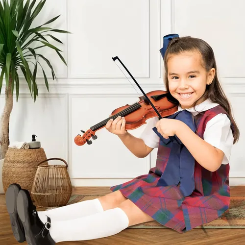 Vista 7 de Juguete de violín de 16 pulgadas para niños, juguetes de violín de 4 cuerdas, instrumentos musicales para niños, instrumento electrónico portátil