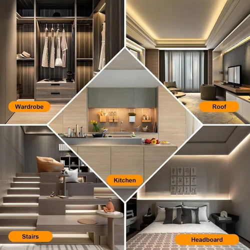Vista 6 de Tiras de Luces LED de CA 120V de 3.28 Pies Blanco Cálido con Enchufe de EE.UU. 1M Luces LED Cortables SMD 2835 de 110 Voltios Cintas de Luces LED