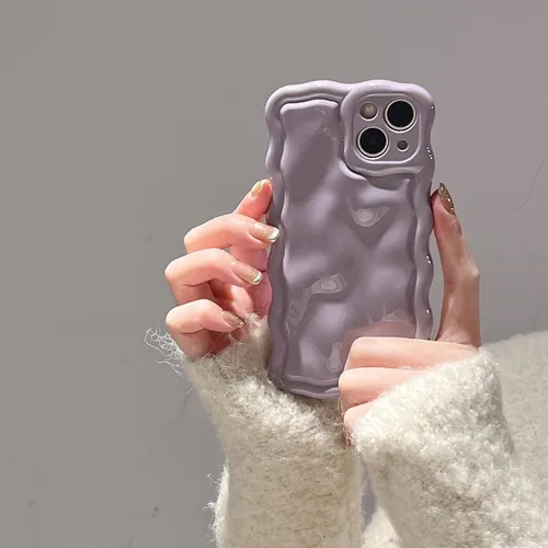Vista 8 de FABSPARK Funda para iPhone 11, Patrón de Burbujas de Meteorito 3D Electrochapado Galvanizado con Brillos Marco Ondulado Rizado Funda Brillante, TPU