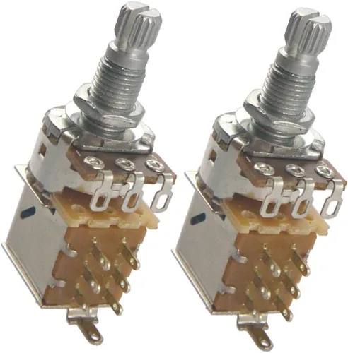 Vista 2 de gazechimp Potenciómetro de guitarra de 0.709 in de largo con control de empuje, 2 unidades, A25K