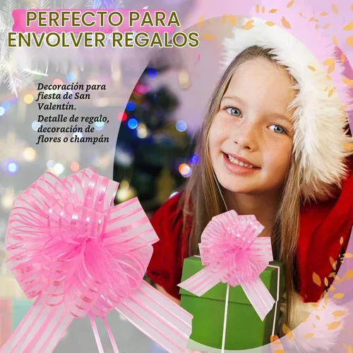Vista 6 de FQTANJU Lazo decorativo, grande, organza, 6 pulgadas, rosa, 5 piezas