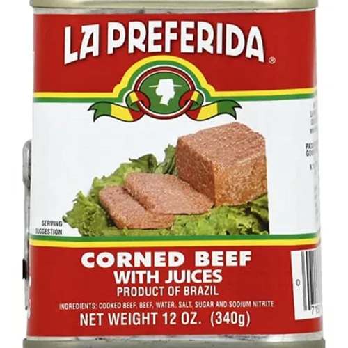 Vista 2 de La Preferida Carne de res en conserva con jugos, lista para comer, 0.53 onzas de proteína (12 onzas, paquete de 3)