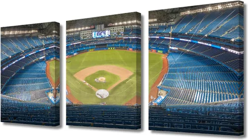 Vista 22 de TUMOVO American Major Baseball - Lienzo decorativo para pared, diseño de estadio de los Bravos, 3 piezas, arte de pared de Filadelfia, cuadros