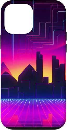 Vista 12 de Funda para iPhone 15 Retrowave 80s City Vaporwave Synthwave