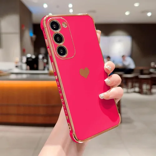 Vista 254 de phylla Funda de teléfono compatible con Samsung Galaxy A12 de 6.5 pulgadas, lindo corazón chapado en oro, elegante funda de lujo para mujer