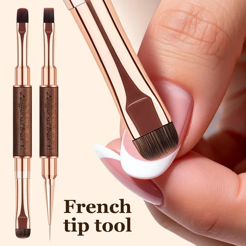 Vista 11 de Builder Gel Brush - Pinceles de uñas para Polygel, 2 piezas de doble punta