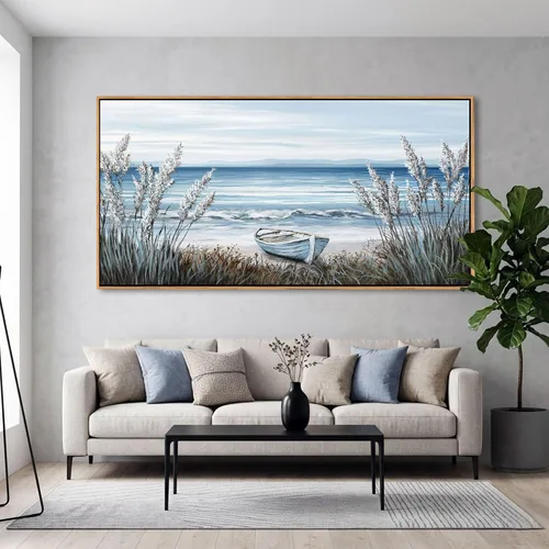Vista 18 de AJAZIKO Arte de Pared de Vaca de las Tierras Altas - Decoración de Pared de Granja y Campo Rústico, Cuadros Grandes en Lienzo para Sala de Estar