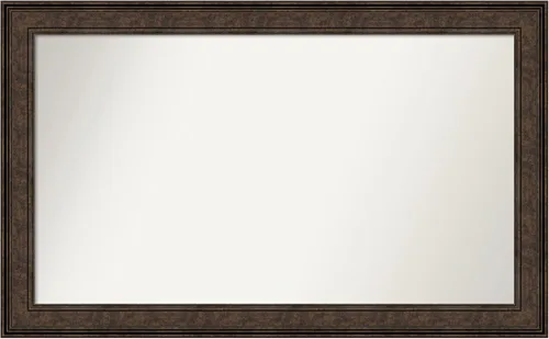Vista 284 de Amanti Art Espejo de pared personalizado no biselado (25 x 25 pulgadas), marco de bronce acentuado, varios tamaños personalizados, espejo de baño