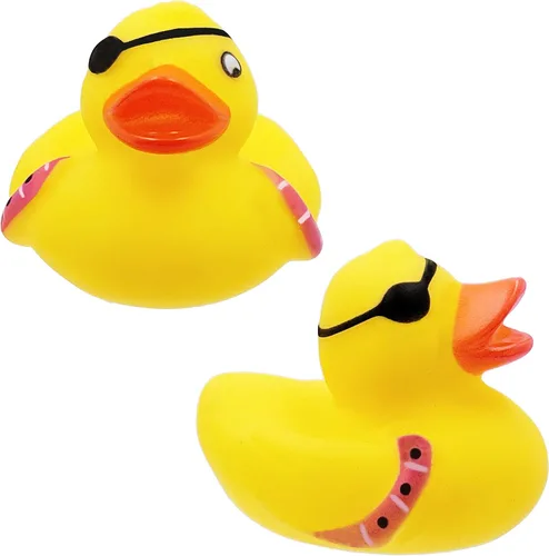 Vista 6 de Juguete de pato de goma pirata de San Patricio, paquete de 6 patos para niños, proyectos de cumpleaños de baño, regalos para baby showers, aula