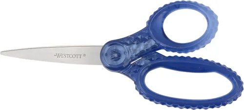 Vista 8 de Westcott GEM con diseño de cristal, tijeras puntiagudas de 7 pulgadas para estudiantes de 12 años en adelante, esencial para el aula con empuñadura