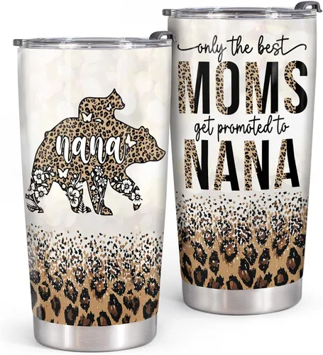 Vista 8 de Vaso de 20 onzas con tapa para abuela, regalo para el día de la madre, para abuela, abuelita, oso solo las mejores mamás se promted to nana
