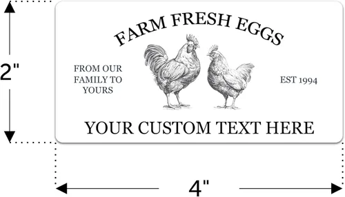 Vista 2 de Etiquetas de adhesivo personalizadas para cartones de huevos - Etiquetas personalizadas para cartones de huevos frescos de granja - Fabricadas