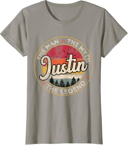 Vista 15 de Justin The Man The Myth The Legend - Camiseta personalizada con nombre, Negro