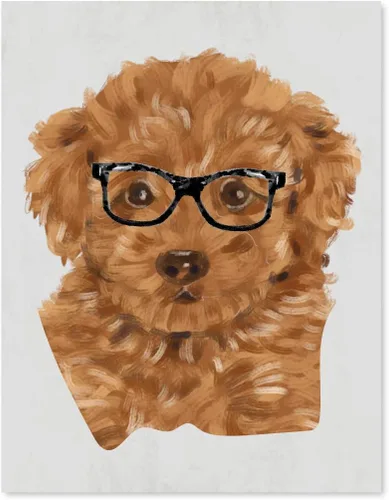 Vista 125 de Andaz Press Póster impreso para pared de perro, 8.5 x 11 pulgadas, Bulldog inglés con gafas negras, 1 paquete, regalo de cumpleaños de Navidad, sin