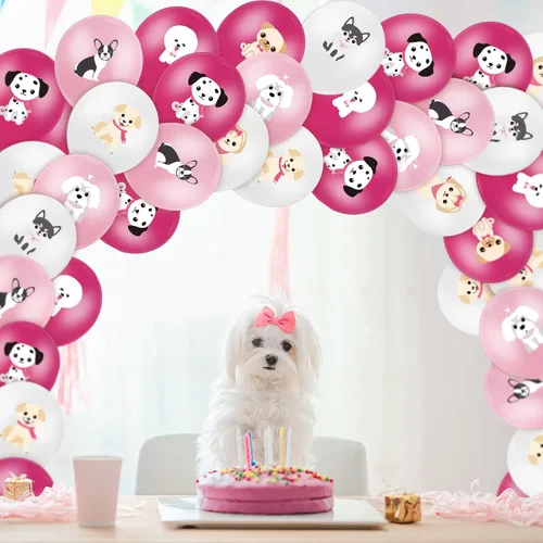 Vista 5 de Threan 36 globos para cachorros, globos para perros de 12 pulgadas, decoraciones de cumpleaños, suministros de fiesta temática de perros
