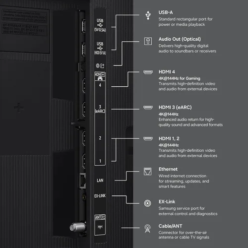Vista 4 de Samsung Smart TV Class Neo QLED QN80H Series Samsung Vision AI de 55 pulgadas (modelo 2026, 55QN80H) Quantum Mini LED Full Array, Motion Xcelerator