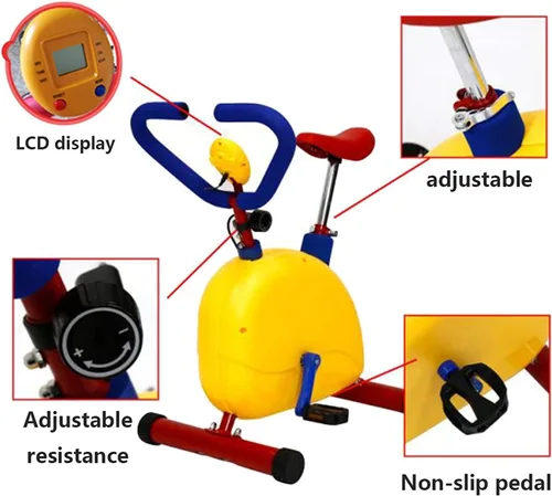 Vista 3 de Equipo de ejercicio de diversión y fitness para niños, bicicleta deportiva para interiores y exteriores, bicicleta estacionaria para niños, niñas