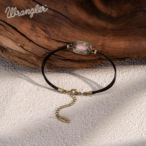 Vista 2 de Montana West Wangler - Pulsera de cadena de piedra natural occidental para mujer, joyería delicada