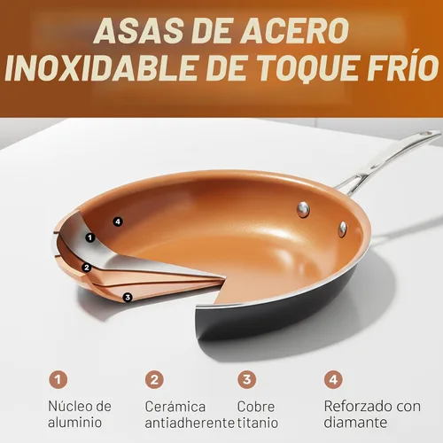Vista 6 de GOTHAM STEEL - Juego de 12 piezas de utensilios de cocina de cerámica antiadherente, juego de ollas y sartenes antiadherentes con vaporera
