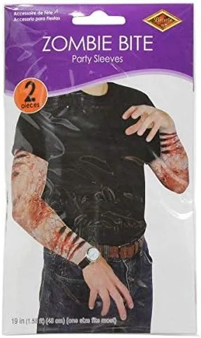 Vista 2 de Beistle - Mangas con mordiscos de Zombie talla única Multicolor