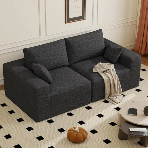 Vista 16 de Sofá modular de 146 pulgadas, sofás de nube convertibles en forma de U para sala de estar con otomana, juego de sofá de pana de 6 plazas sin hueso
