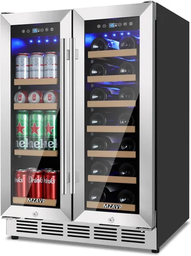 Vista 20 de Mini Refrigerador de Vino, Refrigerador Enfriador de Vino de 12 Botellas, Bodega de Vino Independiente para Vino Rojo y Blanco, Control