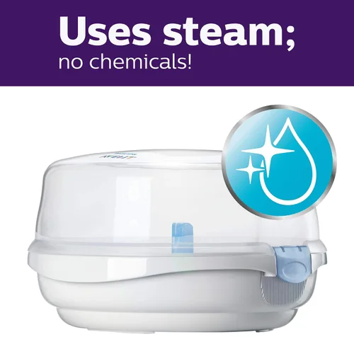 Vista 4 de Philips AVENT Esterilizador de vapor para microondas para biberones, chupetes, tazas y más, SCF281/05 (paquete de 3)
