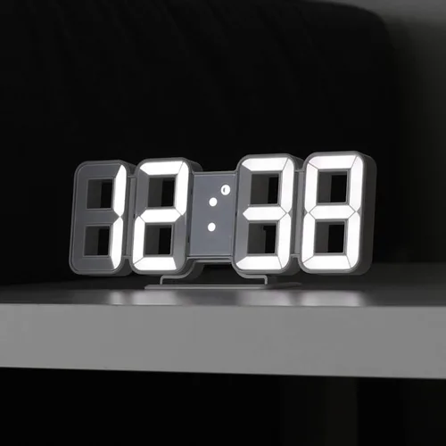 Vista 12 de mooas 3D Pure Slim M LED reloj, 11,8" reloj digital LED multifunción 11.8" Slim M Reloj de pared blanco con control remoto