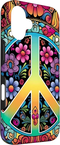 Vista 3 de Peace Sign Floral Case for iPhone 16