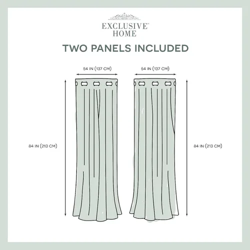 Vista 6 de Exclusive Home Curtains Kadomo - Par de paneles de cortinas con ojales en la parte superior, 54x84 pulgadas, azul marino