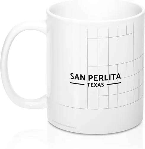 Vista 3 de San Perlita, Texas TX Map Mug (11 oz)