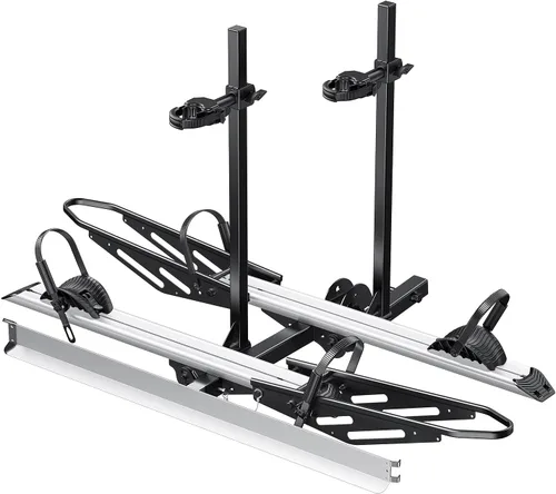 Vista 10 de Young 100 libras. Estante de aluminio para bicicletas y bicicletas eléctricas, se adapta a automóviles, SUV, furgonetas, caravanas y remolques