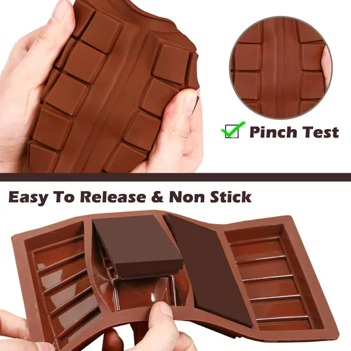 Vista 7 de Webake Molde de barra de chocolate profundo para relleno, molde de silicona para chocolate para rellenar chocolate, caramelos, cera derretida