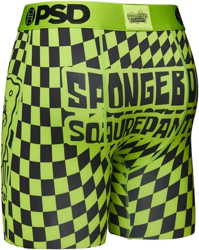Vista 3 de PSD Calzoncillos tipo bóxer para hombre Bob Esponja, paquete de ropa interior de longitud estándar y individual, calzoncillos tipo bóxer
