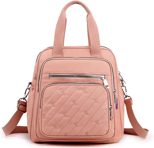 Vista 8 de PORRASSO Mochila Moda Bolso De Hombro Bolso De Las Mujeres Mochila Mochila Nylon, Negro -, Mochilas de mochila